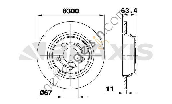 BRAXIS AE0534 ARKA FREN DISK AYNASI MERCEDES 220  MERCEDES BİNEK FREN DİSKİ