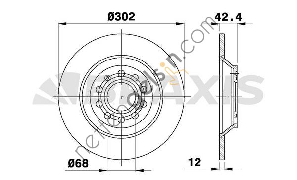 BRAXIS AE0539 ARKA FREN DISK AYNASI A6 ALLROAD 4FH 2.7 TDI QUATTRO / 3.0 TDI QUATTRO 07>11  VW-AUDI-SEAT-SKODA BİNEK FREN DİSKİ