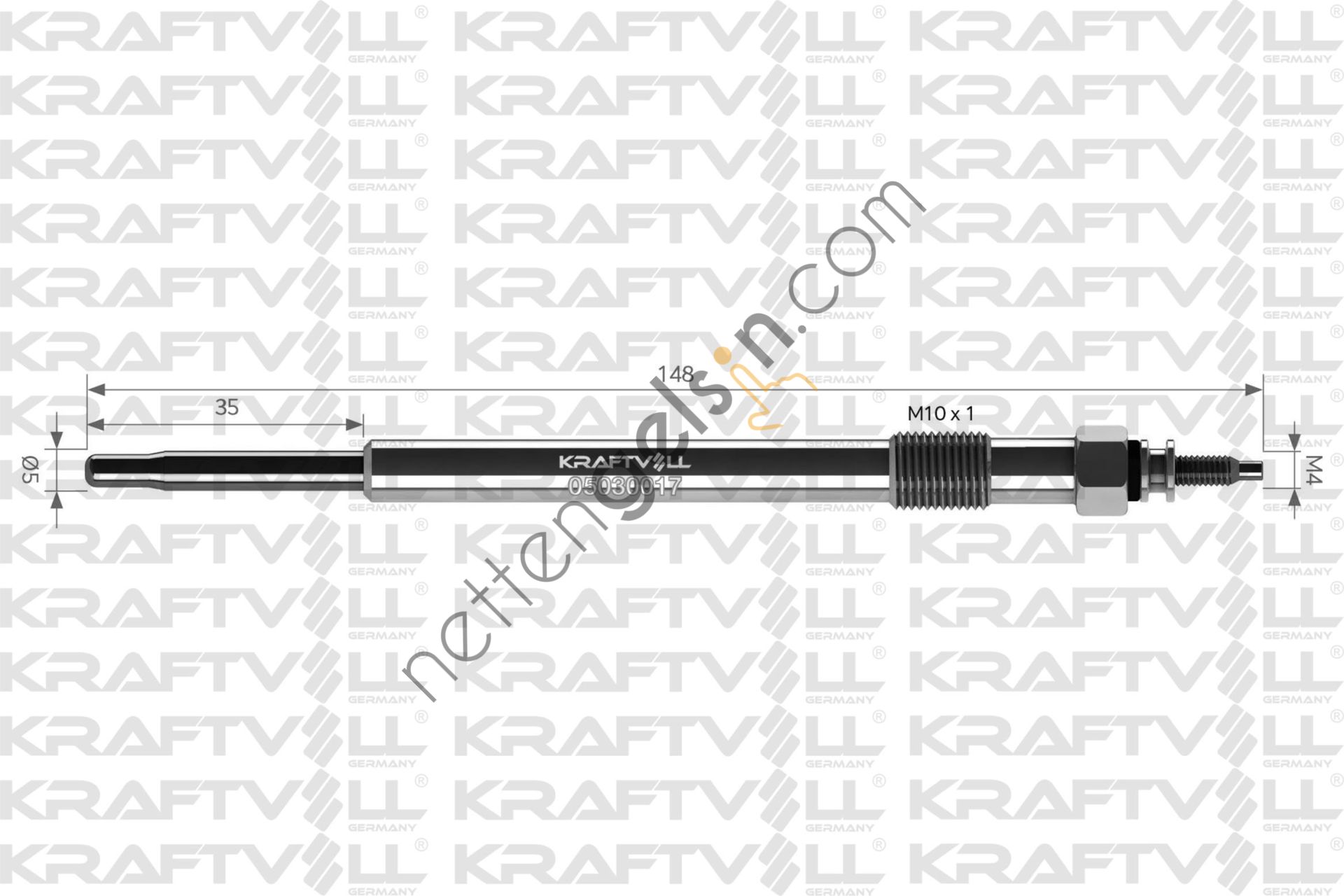 KRAFTVOLL 05030017 KIZDIRMA BUJISI 11,5V JUMPER 2.2 HDI MONDEO-S-MAX 1.8-2.0 TDCI TRANSIT V184 11,5V 01-->  FORD BİNEK BUJİ