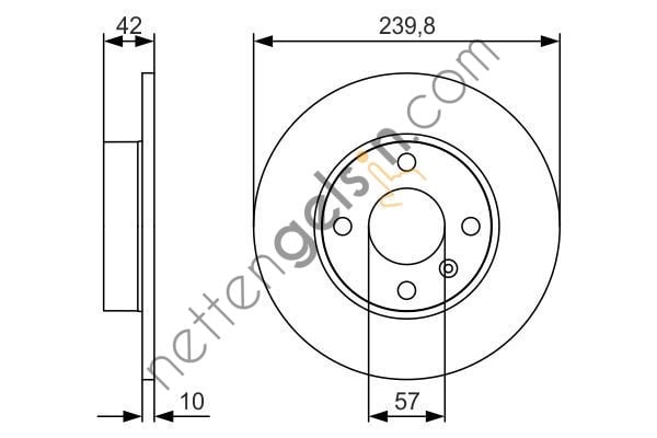 BOSCH 0986479S52 FREN AYNASI ARKA  OPEL BİNEK FREN DİSKİ