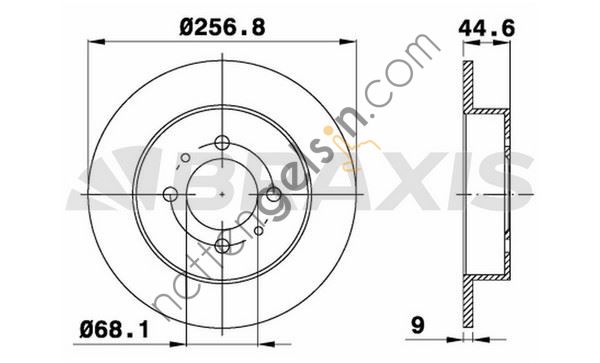 BRAXIS AE0582 ARKA FREN AYNASI DUZ NISSAN ALMERA 95-00 SUNNY 90-96 (258X4)   NISSAN BİNEK FREN DİSKİ