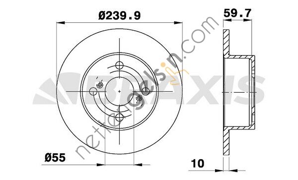 BRAXIS AE0610 ARKA FREN AYNASI HAVALI COROLLA 99-02 (240X4)  TOYOTA BİNEK FREN DİSKİ