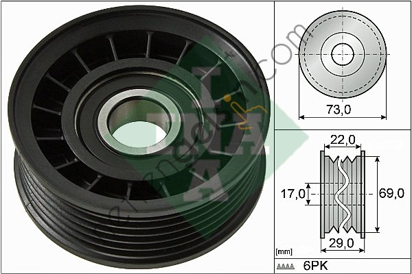 INA 532064910 ALTERNATOR GERGI RULMANI B MAX C MAX II FIESTA IV FOCUS II III TRANSIT CONNECT TOURNEO CONNECT / GRAND 1143407 (ABA 25856557 EŞDEĞERİ) FORD BİNEK V KAYIŞ GERGİ RULMANI