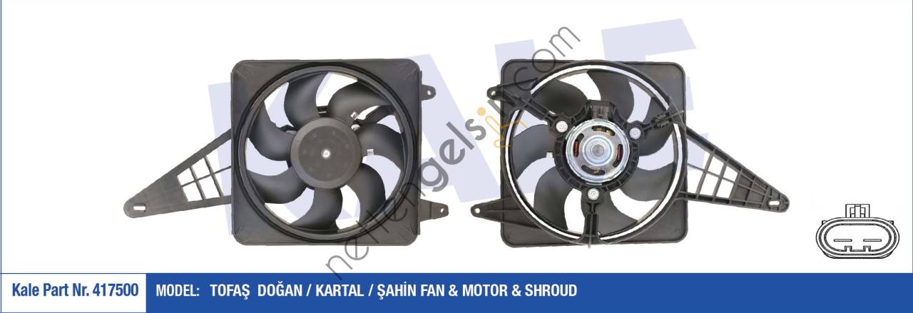 KALE 417500 FAN MOTORU M131 DKS SOKETLI  TOFAŞ BİNEK FAN MOTORU