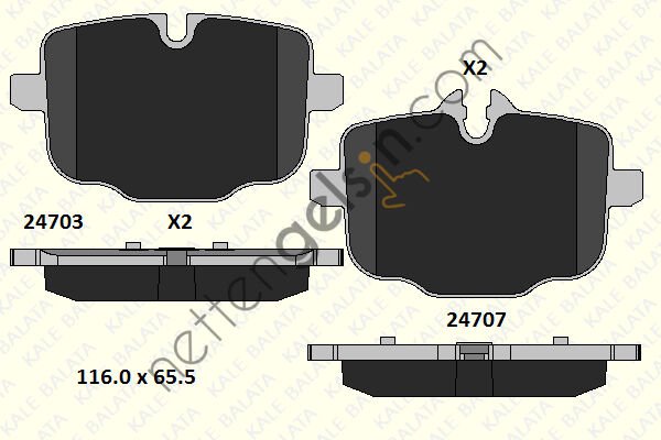 KALE B 24703 180 15 KD11 ARKA FREN BALATASI BMW F10 F11 N53 N57  BMW BİNEK FREN BALATASI