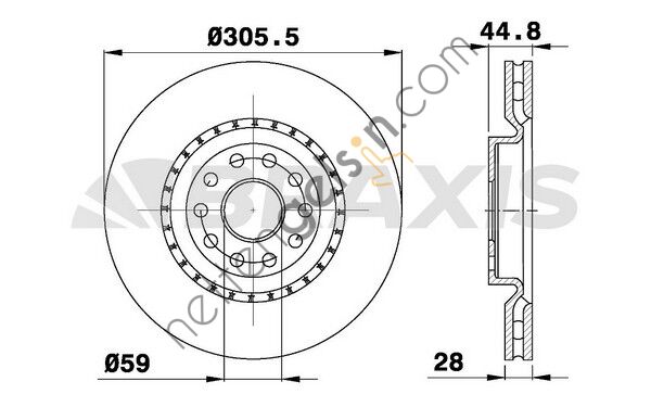 BRAXIS AE0659 ON FREN DISK AYNASI LANCIA THESIS 2.0I 2.4JTD  LANCIA BİNEK FREN DİSKİ