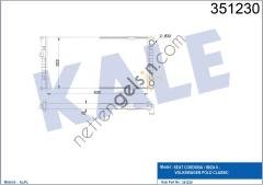 KALE 351230 SU RADYATORU POLO CLASSIC 1.6 AFT CORDOBA IBIZA II KLIMASIZ MEKANIK SANZIMAN  VW-AUDI-SEAT-SKODA BİNEK MOTOR SU RADYATORU