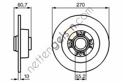 BOSCH 0986479196 ARKA FREN AYNASI MEGANE II SW 1.4 1.5 DCI 1.6 1.9 DCI 09 / 03>SCENIC 06.03> (270x10x4DL)  RENAULT BİNEK FREN DİSKİ