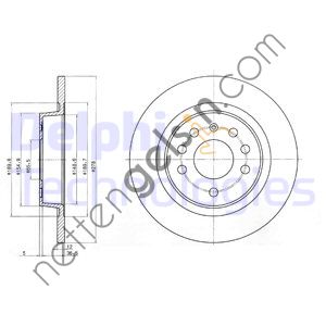 DELPHI BG3731C FREN DISKI ARKA CROMA 05> / VECTRA C 02> SIGNUM 02> / 9-3 02> DÜZ 278mm  OPEL BİNEK FREN DİSKİ