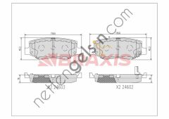 BRAXIS AA0382 ARKA FREN BALATASI JEEP GRAND CHEROKEE 2.8 WRANGLER III  DODGE BİNEK FREN BALATASI