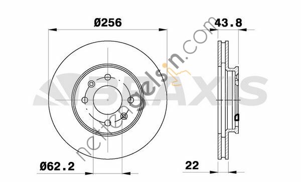 BRAXIS AE0772 ON FREN DISK AYNASI HAVALI HYUNDAI ACCENT BLUE 1.4 BENZINLI 1.6 CRDI 2011-> KIA RIO 1.2 1.4 BENZINLI 1.4 DIZEL 2011-> 256 MM  KIA BİNEK FREN DİSKİ