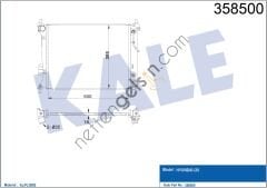 KALE 358500 MOTOR SU RADYATORU I20 1,2 BENZINLI 2008 2014 OTOMATIK (500X390X15)  HYUNDAI BİNEK MOTOR SU RADYATORU