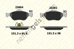 KALE B 23604 188 05 ON FREN BALATASI FIESTA IV / V 95>08 FUSION 02>12 KA 1,6 03>08 MAZDA 121 III 03> ABSLI  FORD BİNEK FREN BALATASI