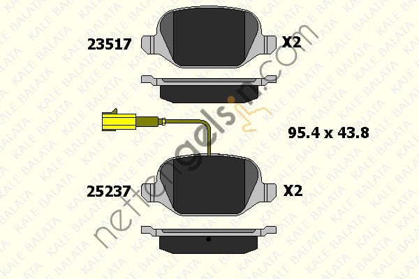 KALE B 23517 172 05 ARKA FREN BALATASI LINEA 07> ALFA 147 01> 156 2,0  ALFA ROMEO BİNEK FREN BALATASI