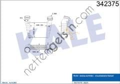 KALE 342375 TURBO RADYATORU PASSAT 1,8T 20V 00>05 SUPERB 02>08  VW-AUDI-SEAT-SKODA BİNEK TURBO RADYATÖRÜ