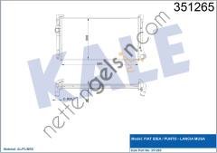 KALE 351265 MOTOR RADYATORU (580×298×26) IDEA 04> PUNTO 03> 1,3 MULTIJET MANUEL  FIAT BİNEK MOTOR SU RADYATORU