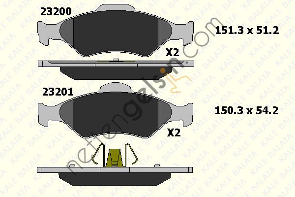 KALE B 23200 188 05 ON FREN BALATASI FIESTA (00-)   FORD BİNEK FREN BALATASI