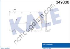 KALE 349800 MOTOR RADYATORU JAZZ II ( 325x648x16 )  HONDA BİNEK MOTOR SU RADYATORU