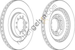 FERODO DDF1212 ON FREN DISK AYNASI HAVALI PAJERO 1998-> L200 1996-2007 (4WD) K74T (314X6) MB699716 (TRW DF4485 EŞDEĞERİ) MITSUBISHI BİNEK FREN DISKI ON