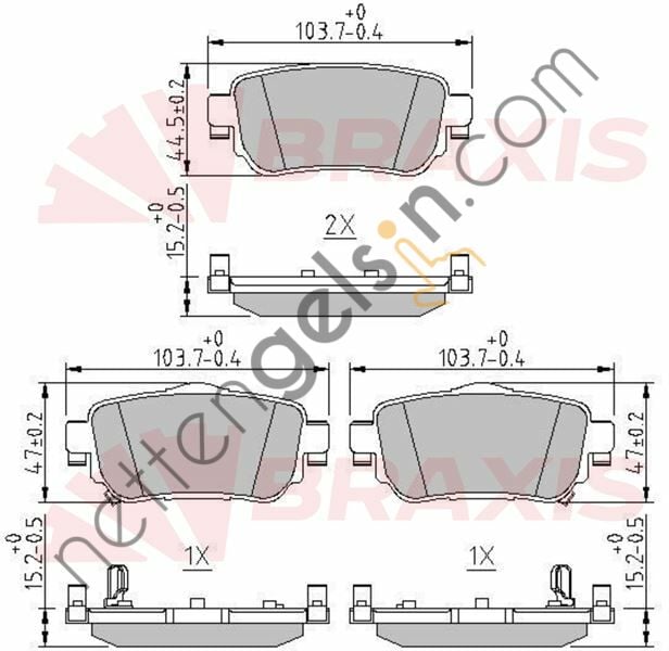 BRAXIS AA0670 FREN BALATASI ARKA QASHQAI 13> KADJAR 15>  NISSAN BİNEK FREN BALATASI