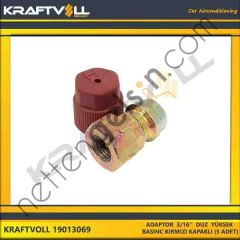 KRAFTVOLL 19013069 ADAPTOR 3/16'' DUZ YÜKSEK BASINC KIRMIZI KAPAKLI (5 ADET)  GENEL BİNEK KLIMA SISTEM ÜRÜNLERI