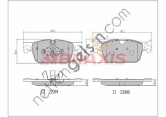 BRAXIS AA0702 ON FREN BALATASI VOLVO XC60 II 15 > S90 II 15 > V90 II 17 > S60 III 20> V60 II 20> 17 JANT  VOLVO BİNEK FREN BALATASI