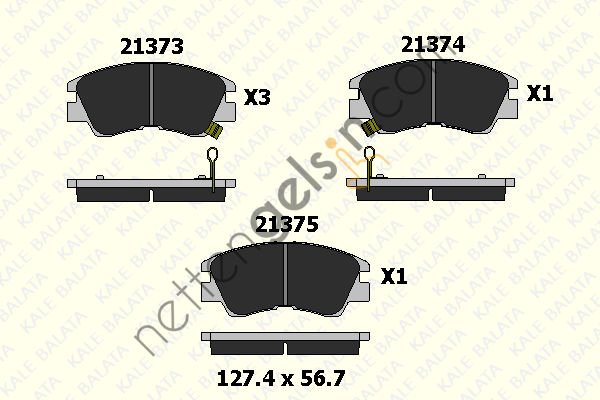 KALE B 21373 165 05 ON FREN BALATASI L200-L300-PAJERO-SHOGUN   MITSUBISHI BİNEK FREN BALATASI