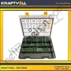 KRAFTVOLL 19013036 O-RING SET 10x14 ÇESIT /140 ADET  GENEL BİNEK KLIMA SISTEM ÜRÜNLERI