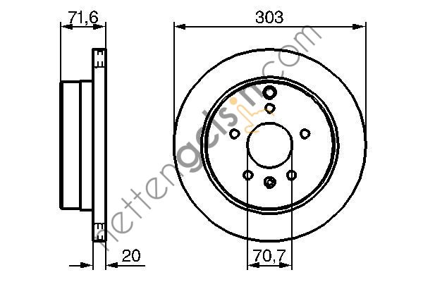 BOSCH 0986479268 ARKA FREN AYNASI 303mm CAPTIVA ANTARA 06>  CHEVROLET BİNEK FREN DİSKİ