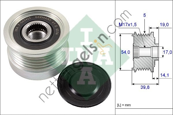 INA 535022110 ALTERNATOR RULMANI FIAT 500 1,4 08> FIAT 500C 1,4 08>  FIAT BİNEK ALTERNATÖR KASNAĞI