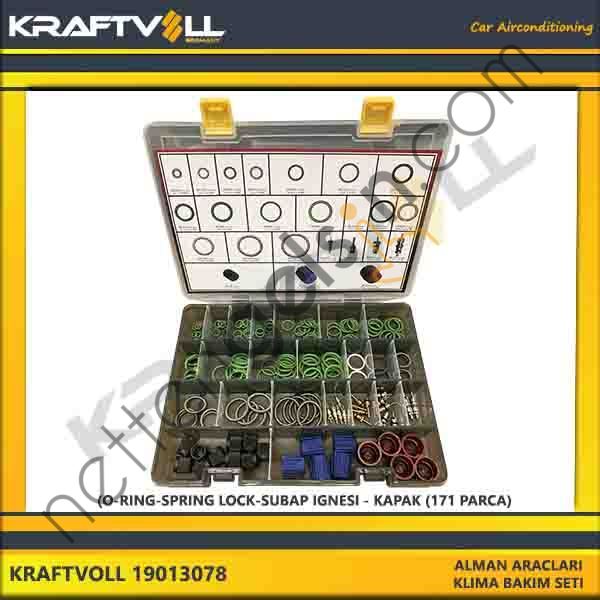 KRAFTVOLL 19013078 ALMAN ARAÇLARI KLIMA BAKIM SETI - (O-RING-SPRING LOCK-SUBAP IGNESI - KAPAK (171 PARCA)  GENEL BİNEK KLIMA SISTEM ÜRÜNLERI