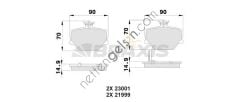 BRAXIS AB0013 FREN BALATASI ON SMART CABRIO (450) 00>04 FORTWO Coupe (451) 07> ROADSTER (452) 03>05  SMART BİNEK FREN BALATASI