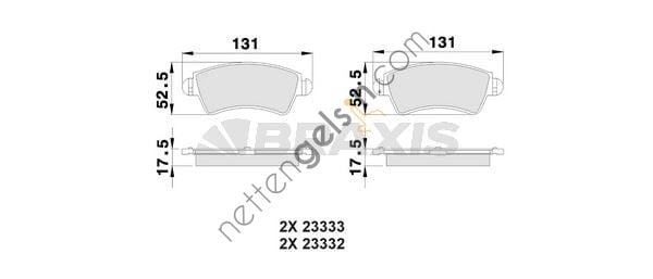 BRAXIS AB0024 ON FREN BALATASI P206 GTI EW10J4 (2.0 16V) TU5JP4 (1.6 16V) P306 XSARA 1.6 8V 1.9 (CELIK SEGMANLI)  PEUGEOT-CITROEN BİNEK FREN BALATASI