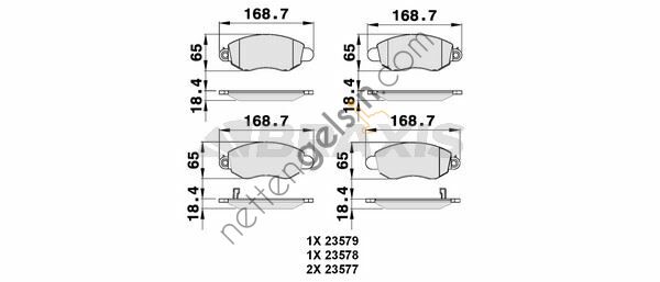 BRAXIS AB0047 ON FREN BALATASI TRANSIT V184 02>06 (ARKADAN CEKER)  FORD BİNEK FREN BALATASI