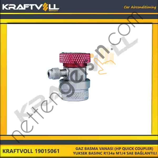 KRAFTVOLL 19015061 GAZ BASMA VANASI (HP QUICK COUPLER) YUKSEK BASINC R134a M1/4 SAE BAGLANTILI  GENEL BİNEK KLIMA SISTEM ÜRÜNLERI