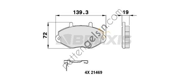 BRAXIS AB0096 ON FREN BALATASI TRANSIT T15 93>00  FORD BİNEK FREN BALATASI