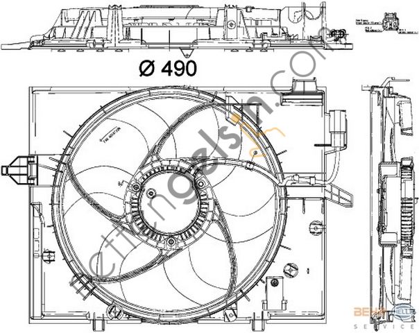 BEHR CFF190000P FAN KOMPLE E-60/61 M-54 17427526824 BMW