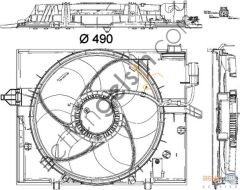 BEHR CFF190000P FAN KOMPLE E-60/61 M-54 17427526824 BMW