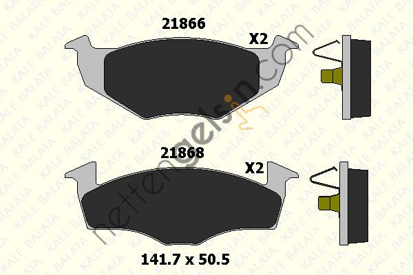 KALE B 21866 172 05 FREN BALATASI ÖN POLO III 95> LUPO 98> FOX 05> / AROSA 97> / FABIA 00>10  VW-AUDI-SEAT-SKODA BİNEK FREN BALATASI