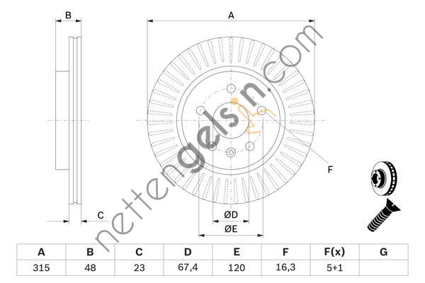 BOSCH 0986479514 ARKA FREN AYNASI OPEL INSIGNIA 08> 9-5 (YS3G) 10> (17JANT-18JANT) (315x22,9x5DLxHAVALI)  OPEL BİNEK FREN DİSKİ