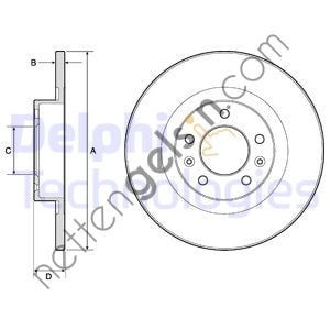 DELPHI BG4748C ARKA FREN AYNASI HAVALI 508 508 SW 1,6 VTI/1,6 THP/1,6 HDI/2,0 HDI11/10-  PEUGEOT-CITROEN BİNEK FREN DİSKİ