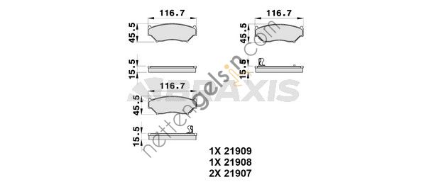 BRAXIS AB0218 ON FREN BALATASI VITARA 5 KAPI 90->98  SUZUKI BİNEK FREN BALATASI