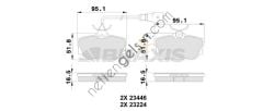 BRAXIS AB0229 ARKA FREN BALATASI (FISLI) TRANSPORTER T4 MULTIVAN CARAVELLE 97>04  VW-AUDI-SEAT-SKODA BİNEK FREN BALATASI