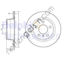 DELPHI BG4649C FREN DISKI ARKA BMW F20 F21 F22 F23  BMW BİNEK FREN DİSKİ