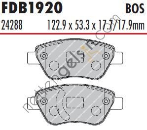 FERODO FDB1920 ON FREN BALATASI CORSA D ADAM (KUCUK TIP)  OPEL BİNEK FREN BALATASI