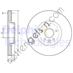 DELPHI BG4056C ON FREN AYNASI CONNECT 12 /> FOCUS II SW 05>11 FOCUS III 2,0 ECOBOOST 12>15 KUGA DIZEL 12>14 VOLVO V 40 T2-T3-T4-T5 C30 (533) 06>12 C70 II (542) 07>12 S40 II (544) 05>12 V50 (545) 04>  FORD BİNEK FREN DİSKİ