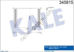 KALE 345815 KLIMA RADYATORU (KONDANSER) TRAFIC II-VIVARO 1,9/2,0  RENAULT BİNEK KLİMA RADYATÖRÜ