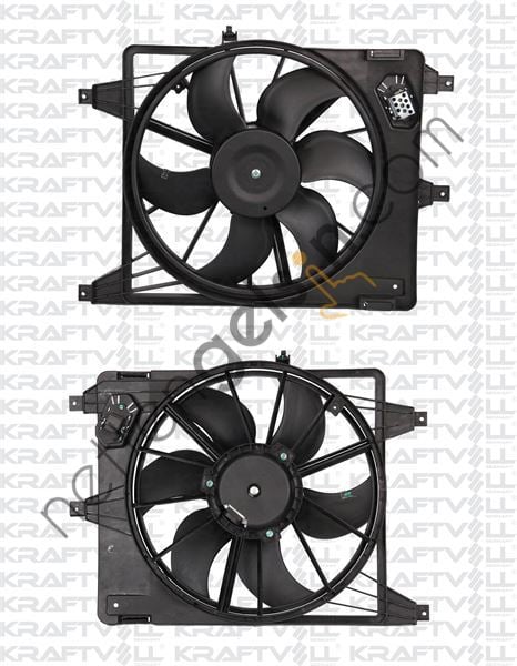 KRAFTVOLL 08120009 RADYATOR FAN MOTORU DAVLUMBAZLI LOGAN SANDERO 1.4 1.6 -AC  DACIA BİNEK FAN MOTORU