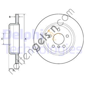 DELPHI BG4664C FREN DISKI ARKA HAVALI BMW F10 F11  BMW BİNEK FREN DİSKİ