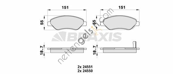 BRAXIS AB0434 ON FREN BALATASI CORSA D 1,7 CDTI 06-->  OPEL BİNEK FREN BALATASI